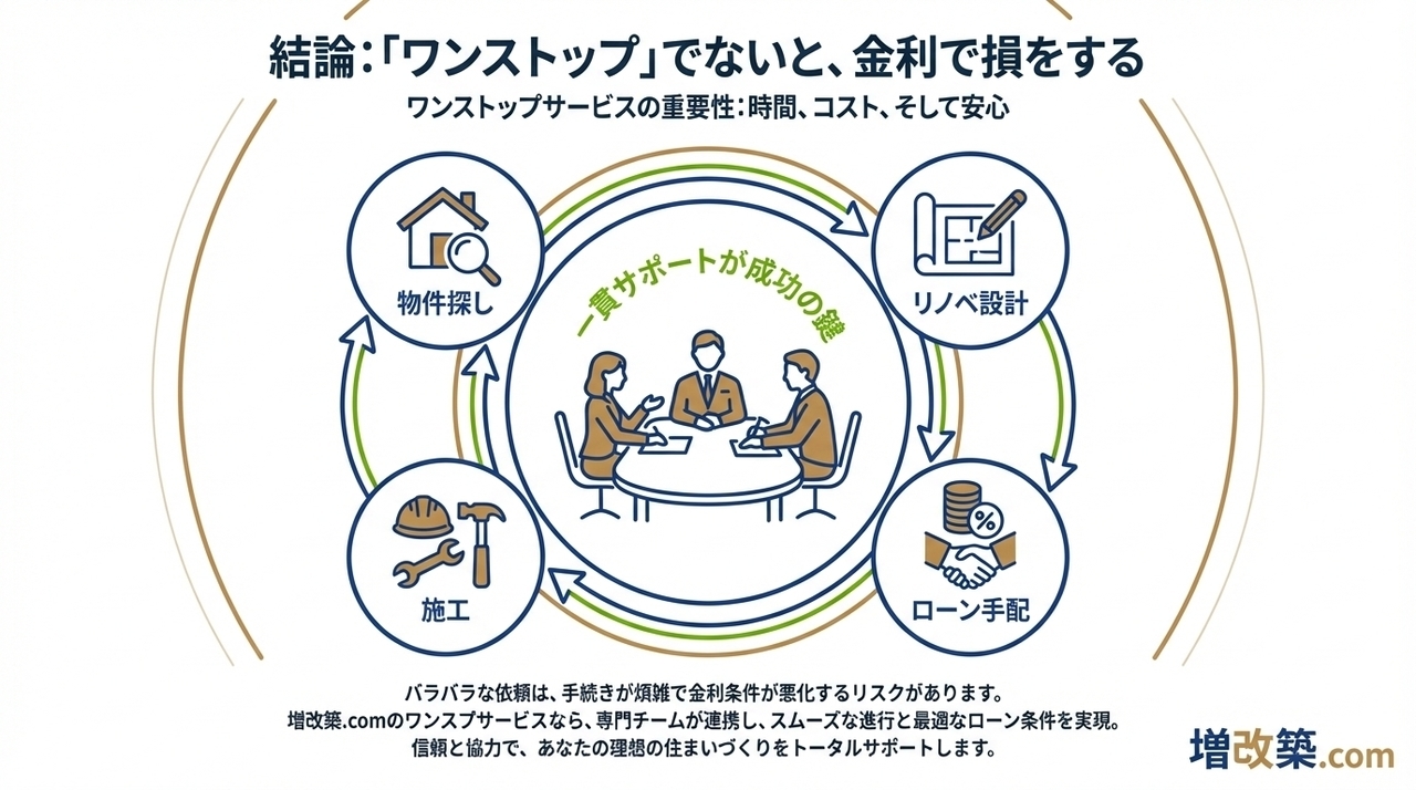 「ワンストップ」でないと、金利で損をする——一貫サポートが成功の鍵