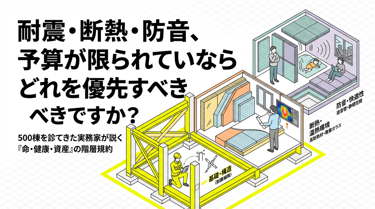 耐震・断熱・防音、予算が限られているならどれを優先すべきですか?