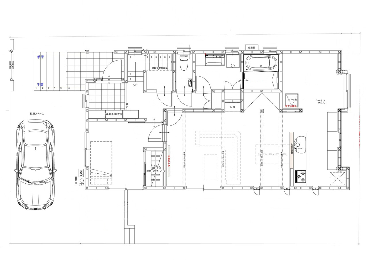 足立区　戸建てフルリノベーション　新規1階図面