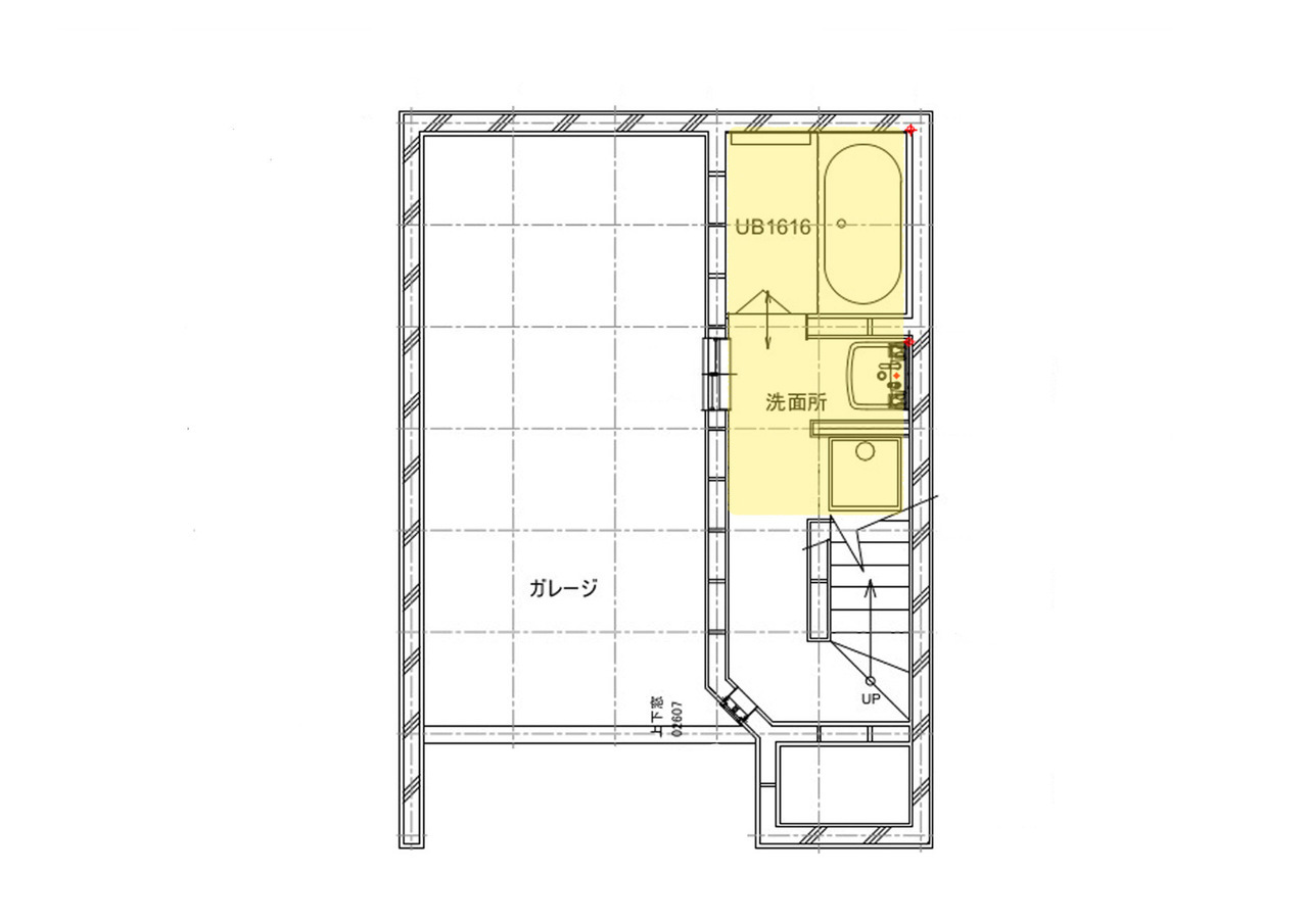 新宿区戸建てスケルトンリフォーム　半地下水回り