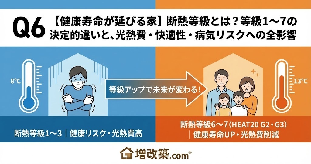 【健康寿命が延びる家】断熱等級とは？等級１～７の決定的違いと、光熱費・快適性・病気リスクへの全影響