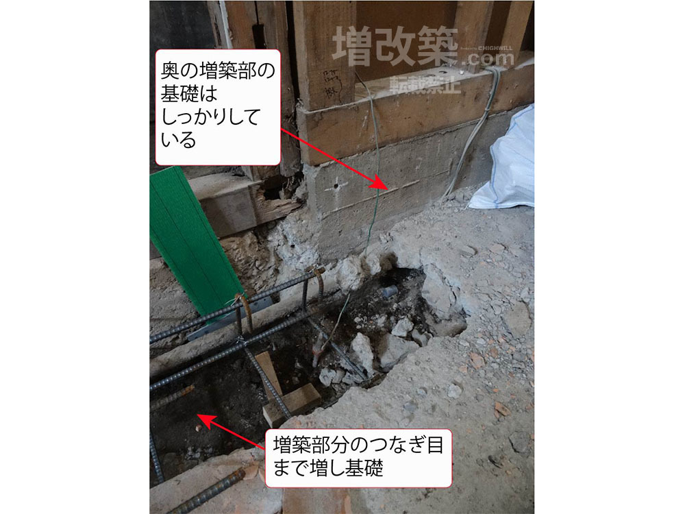 無筋基礎への増し基礎補強