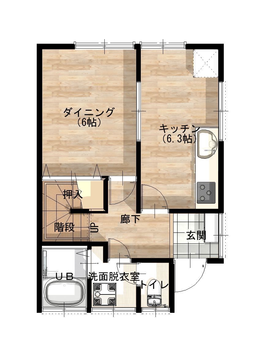 ハーフスケルトン　1階既存