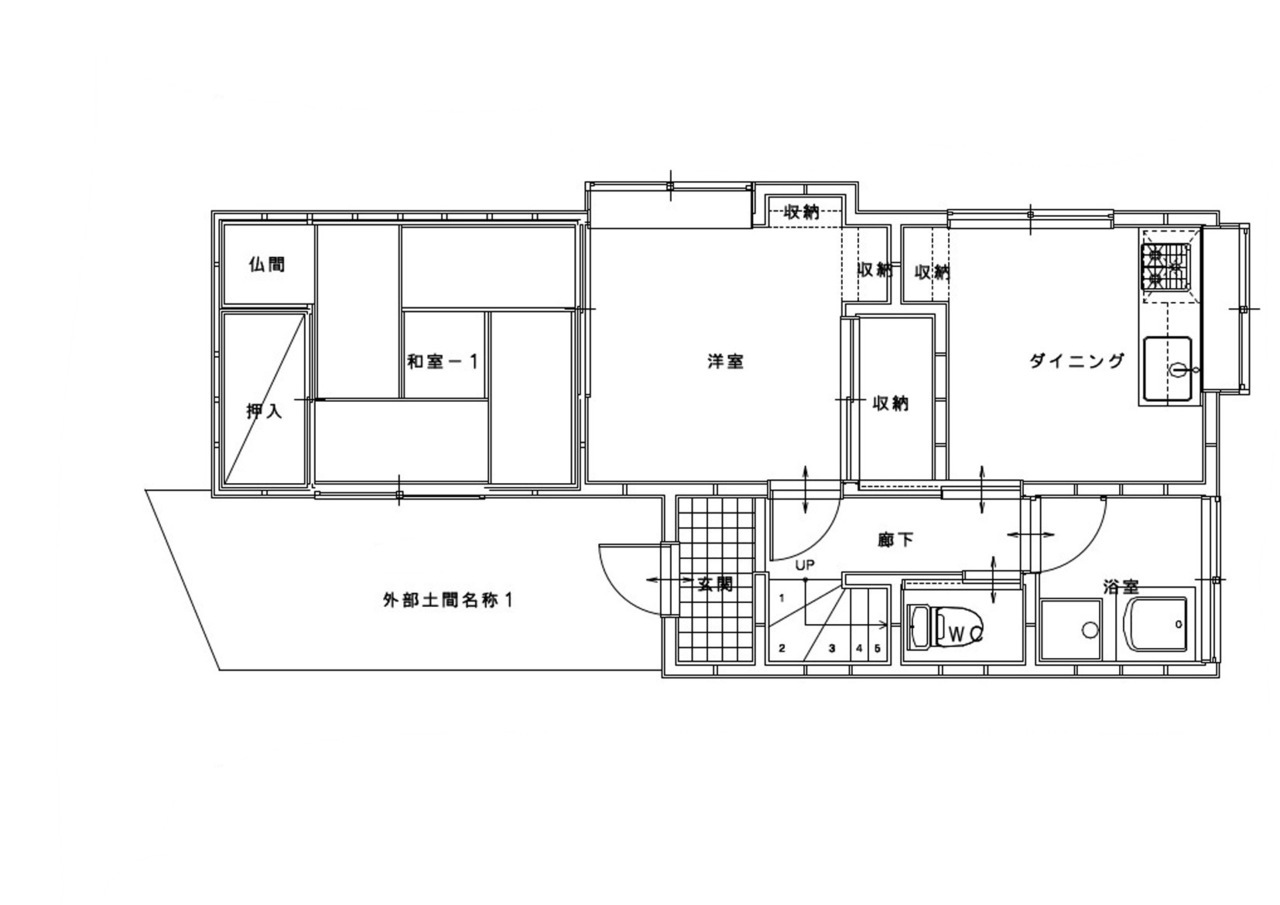 東京都台東区　既存１階間取り