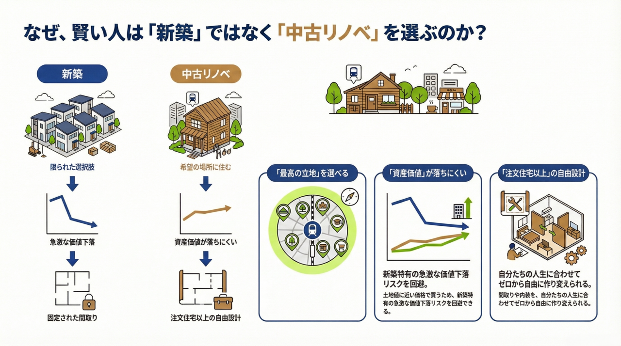 【メリット】なぜ、賢い人は「新築」ではなく「中古リノベ」を選ぶのか？