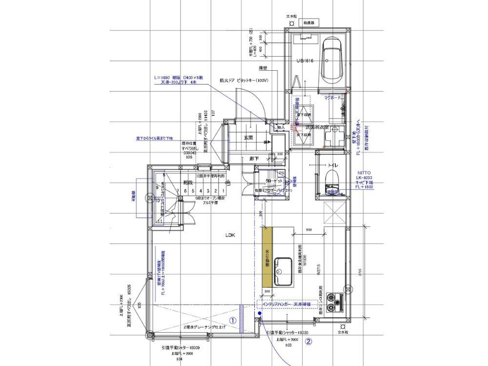 横浜市O様邸　新規平面図1階