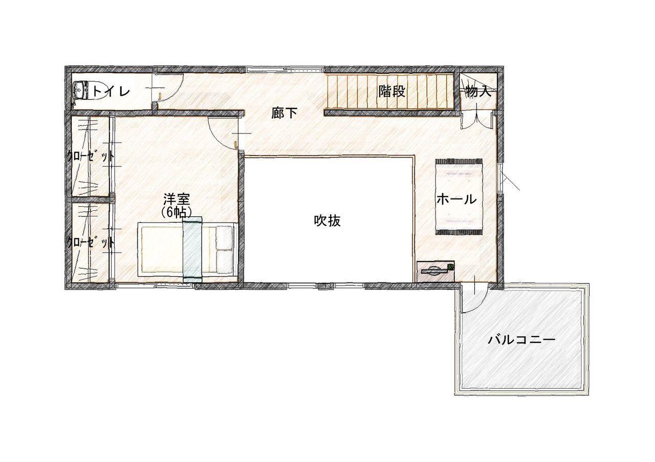 EMを採用した自然素材古民家リノベーション　新規平面図