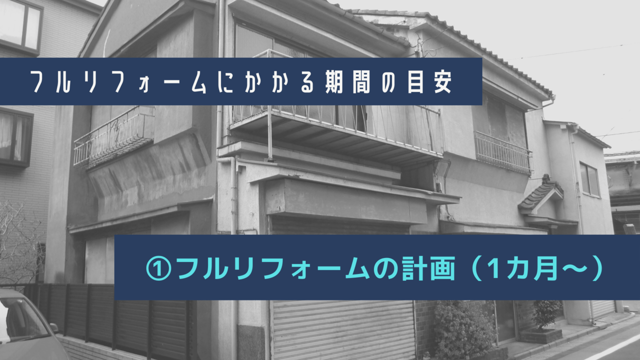 フルリフォームにかかる期間の目安