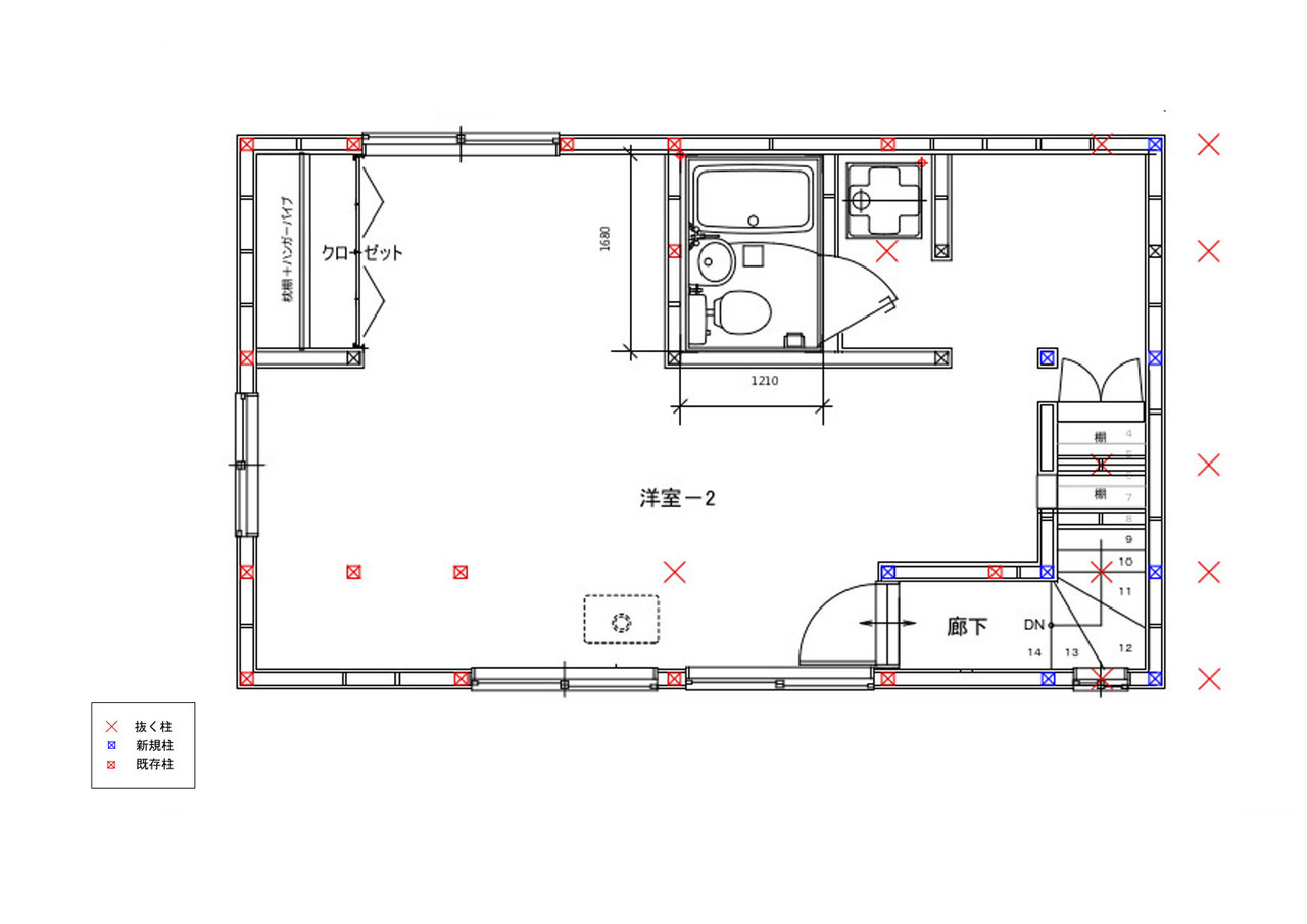 千代田区　戸建てリノベーション新規２階図面