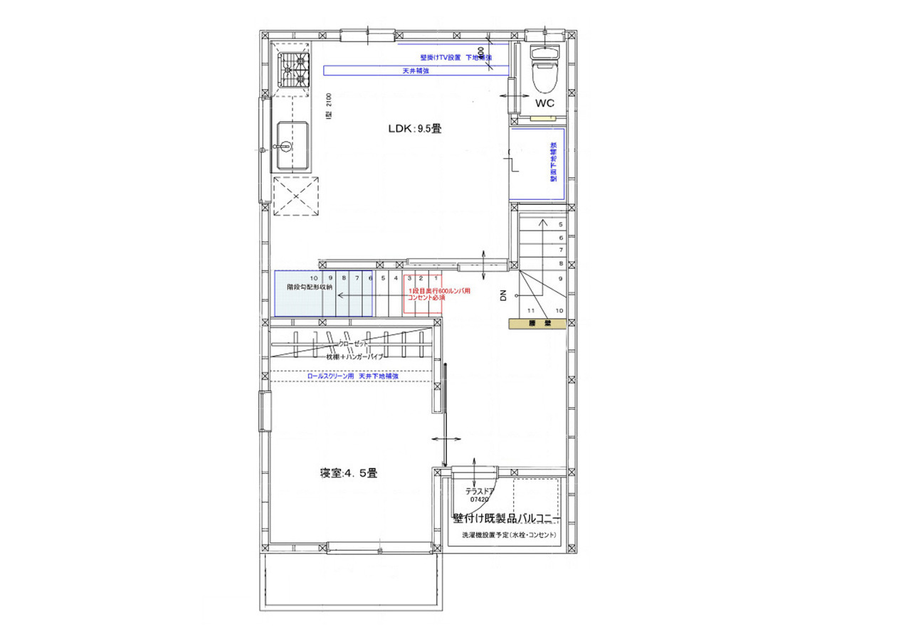 大田区　戸建フルリフォーム　新規２階図面