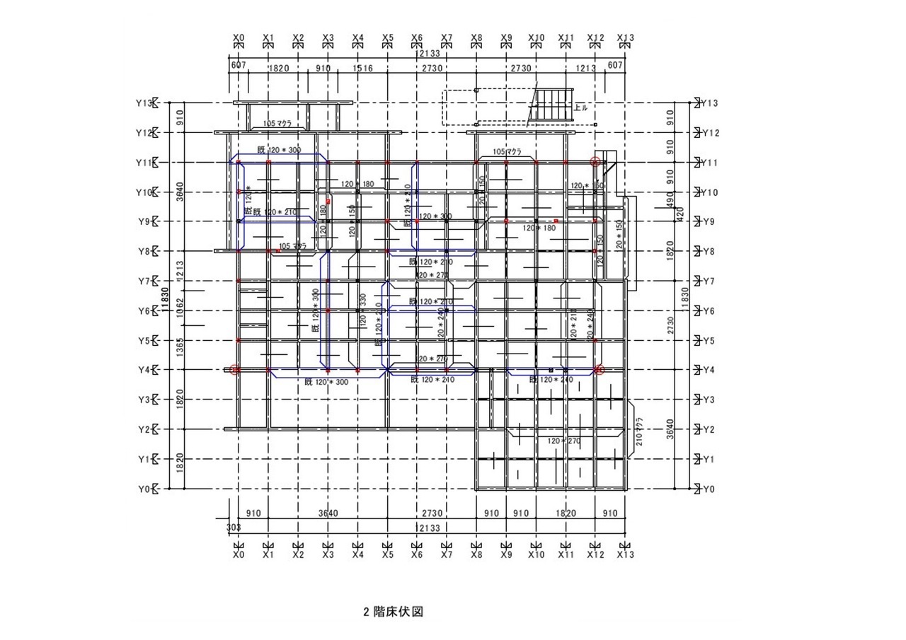 東京　戸建てリノベーション　床伏図