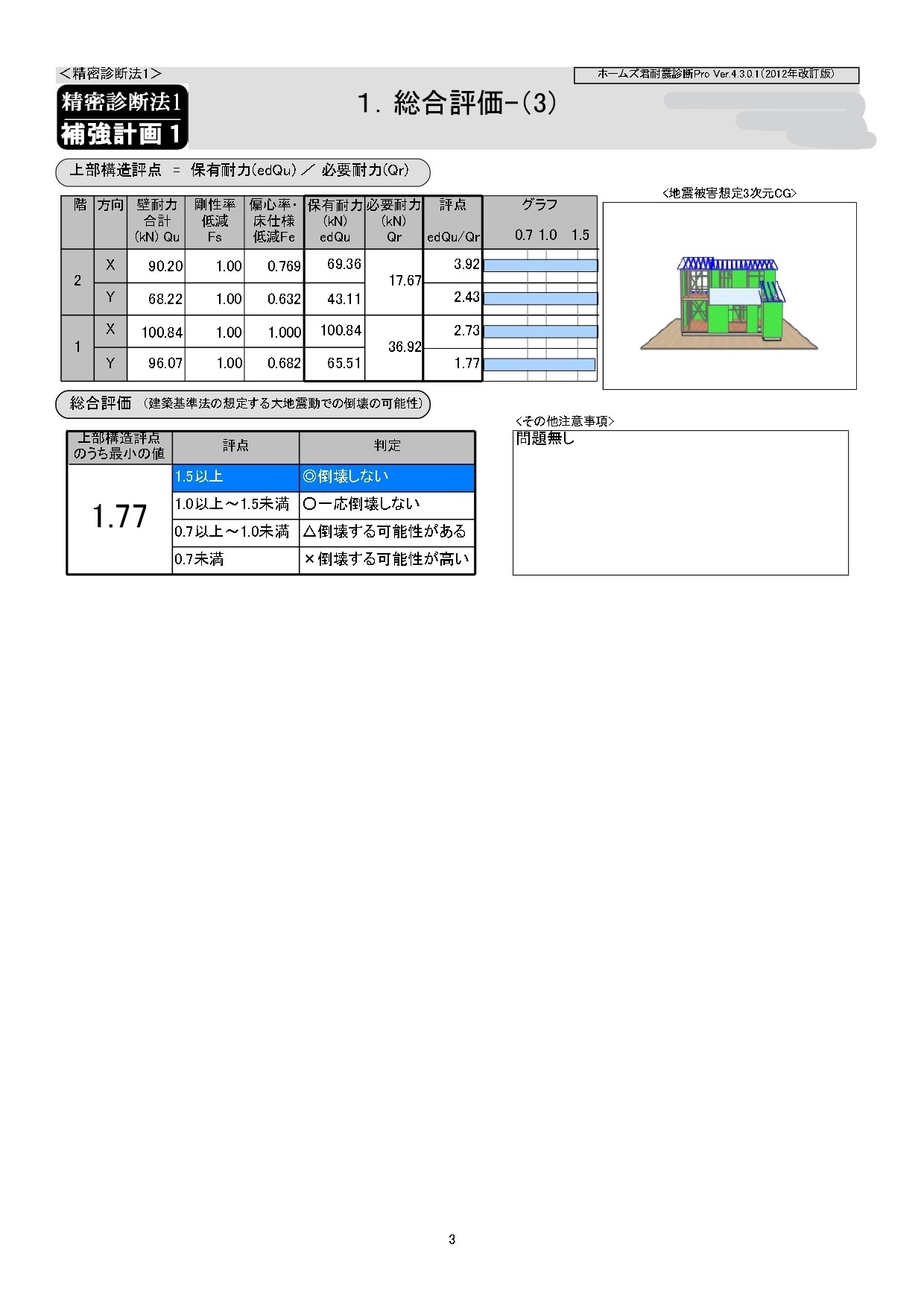 豊島区　戸建リノベ　補強計画