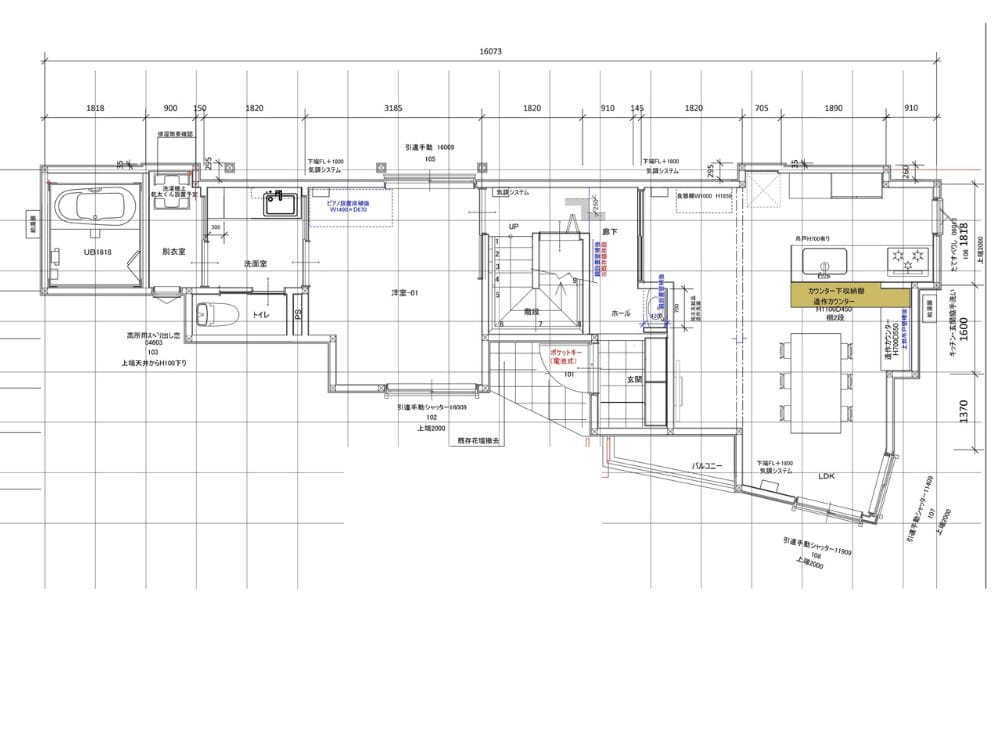 大田区A様邸　1階平面図リノベーション後