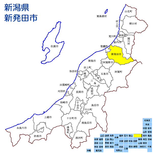 新潟県新発田市マップ