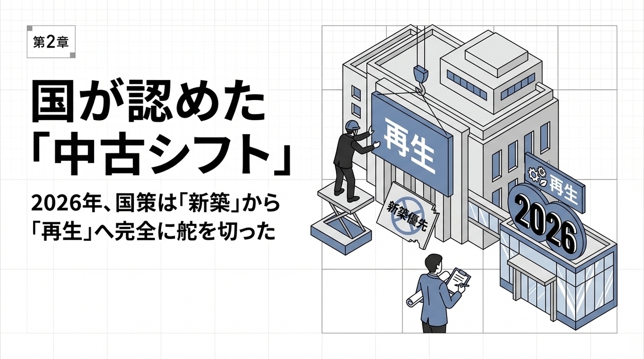6.3 第2章：国が認めた「中古シフト」 — 2026年、国策は「新築」から「再生」へ完全に舵を切った