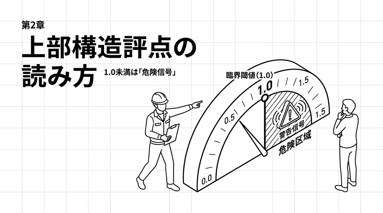 上部構造評点の読み方 — 1.0未満は「危険信号」