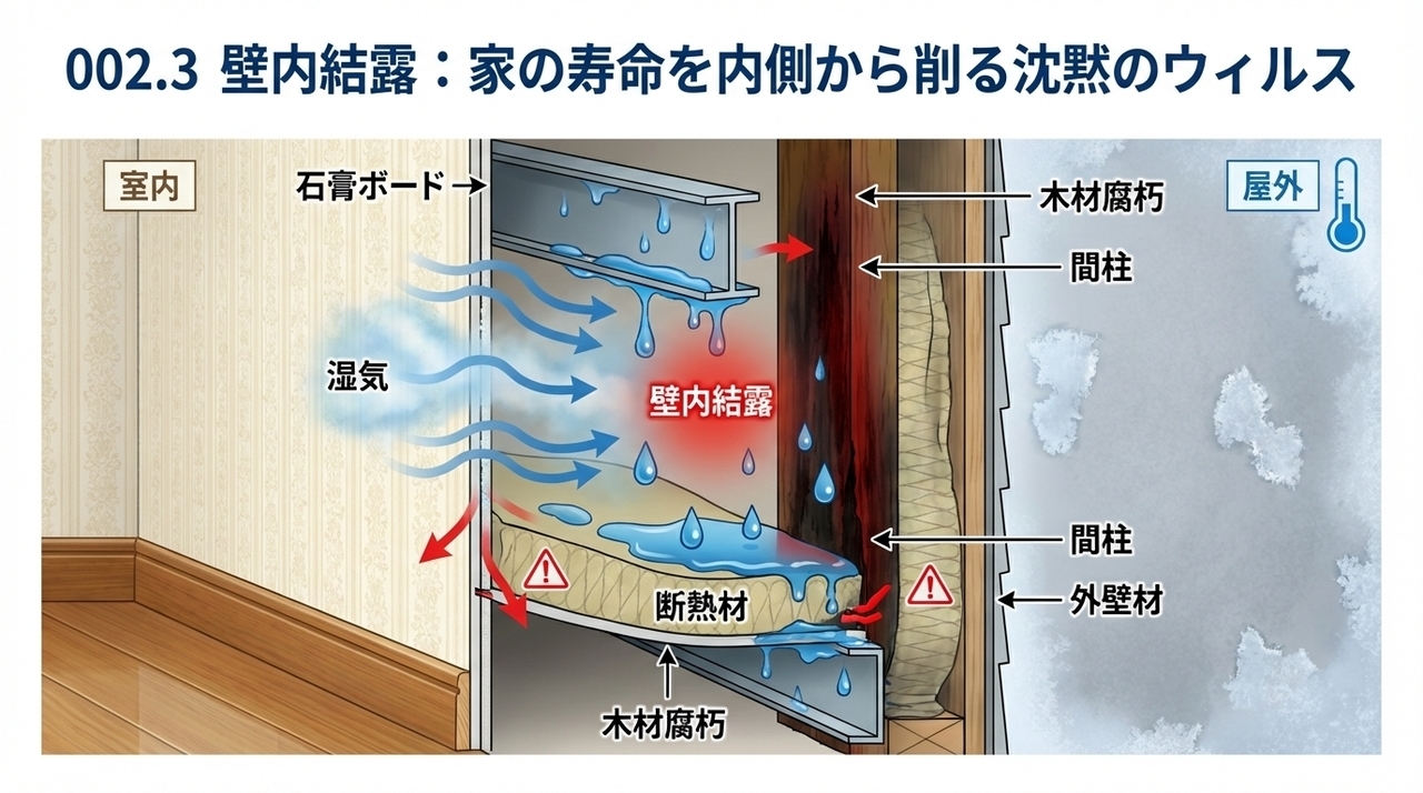 002.3 壁内結露：家の寿命を内側から削る「沈黙のウィルス」
