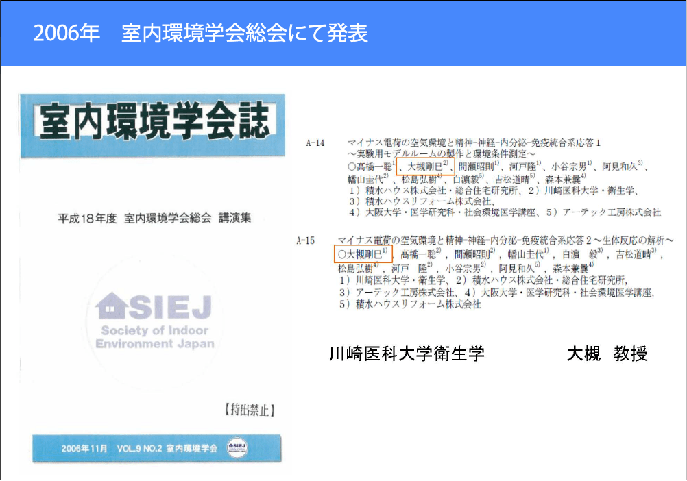 2006年室内環境学会総会にて発表