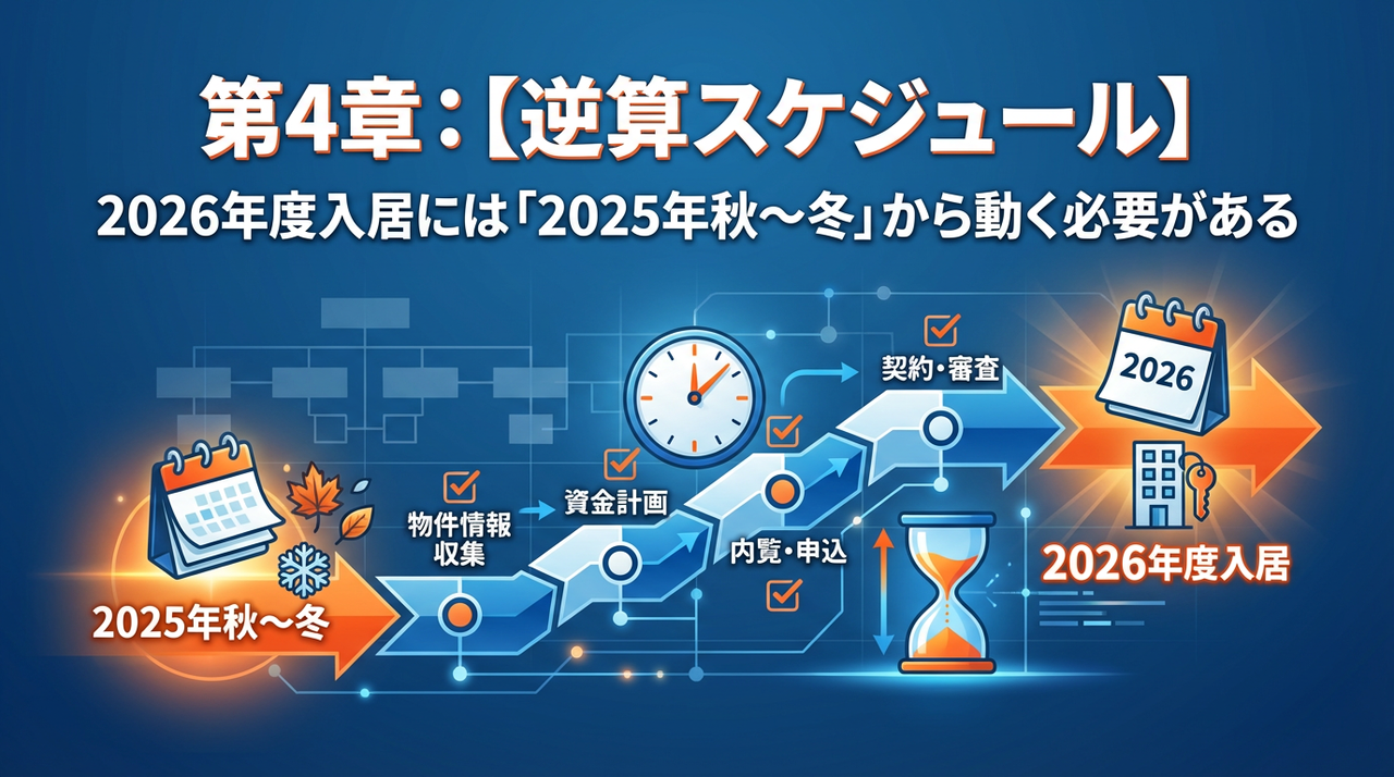 2026年度入居には「2025年秋〜冬」から動く必要がある