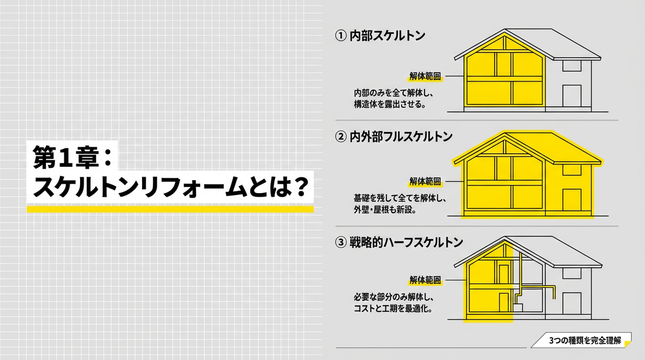 第1章：スケルトンリフォームとは？｜フルリフォームとの違いと“3つの種類”