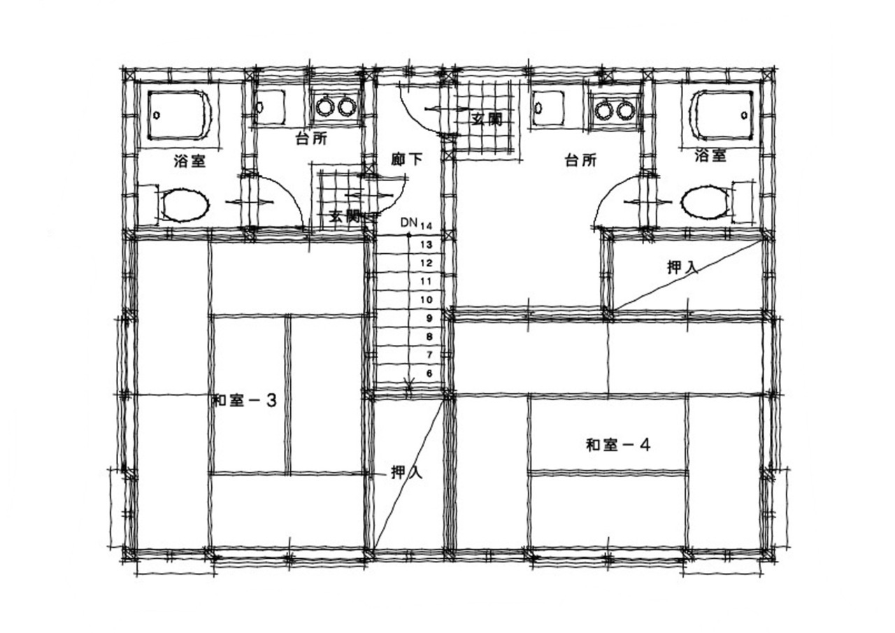 戸建スケルトンリフォーム　既存図面