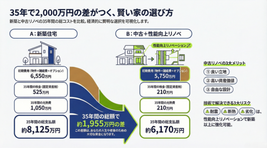 【新築 vs 中古リノベ】「どっちがお得？」の最終結論。資産価値と自由度で選ぶ、賢いマイホーム購入の正解