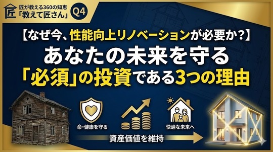 【なぜ今、性能向上リノベーションが必要か？】あなたの未来を守る「必須」の投資である3つの理由