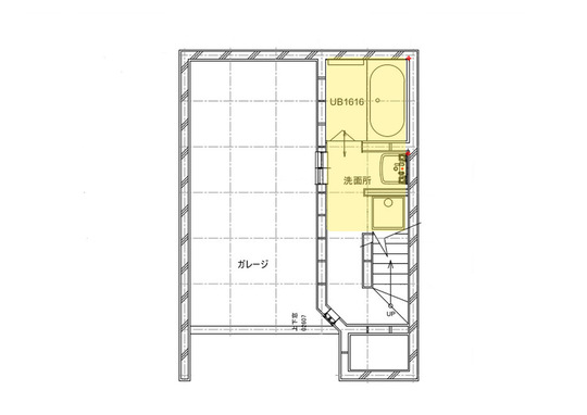 新宿区戸建てスケルトンリフォーム　半地下水回り
