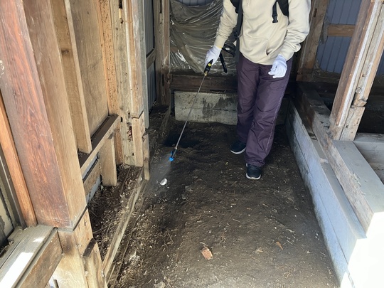 土壌へのEM散布