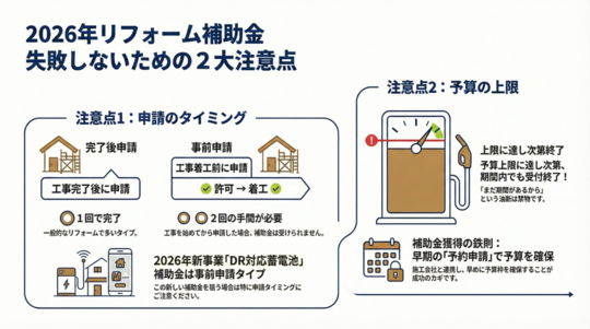 リフォーム補助金の注意点