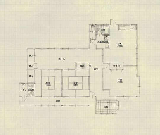 EMを採用した自然素材古民家リノベーション　既存平面図
