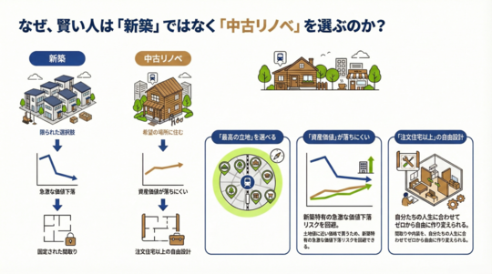 【メリット】なぜ、賢い人は「新築」ではなく「中古リノベ」を選ぶのか？