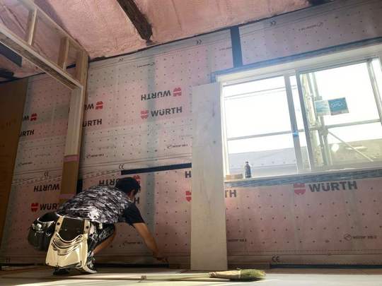  可変調湿気密シート 　ウートップ仕様の現場