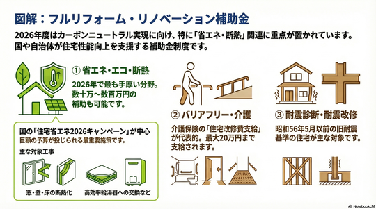 図解2026年リフォームの補助金