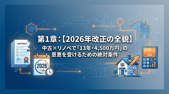 「中古×リノベで「13年・4,500万円」の恩恵を受けるための絶対条件」