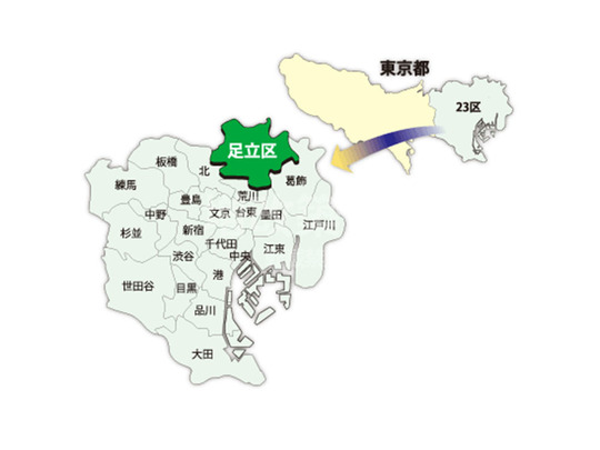 足立区　マップ