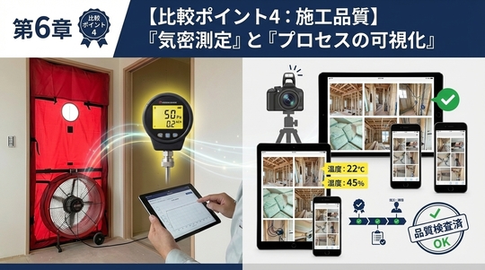 第6章：【比較ポイント4：施工品質】『気密測定』と『プロセスの可視化』