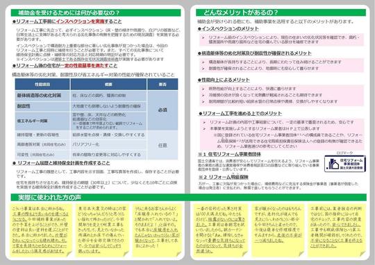 長期優良住宅化リフォーム支援事業　概要チラシ