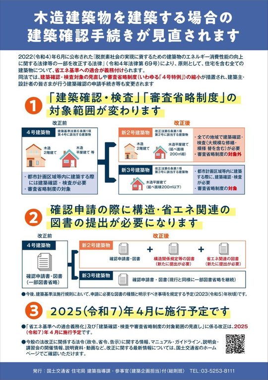 4号特例が変わりますチラシ