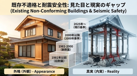 「既存不適格」って、どういう意味ですか？