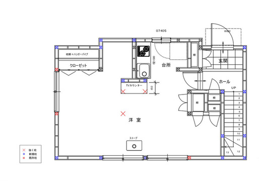 千代田区　戸建てリノベーション１階新規図面